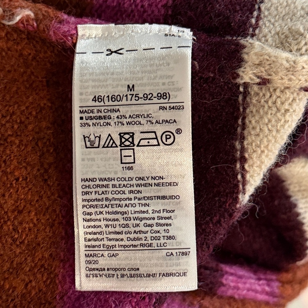 GAP Striped Crewneck Sweater Multicolor Medium Relaxed Fit Casual Cozy Academia - Picture 3 of 3